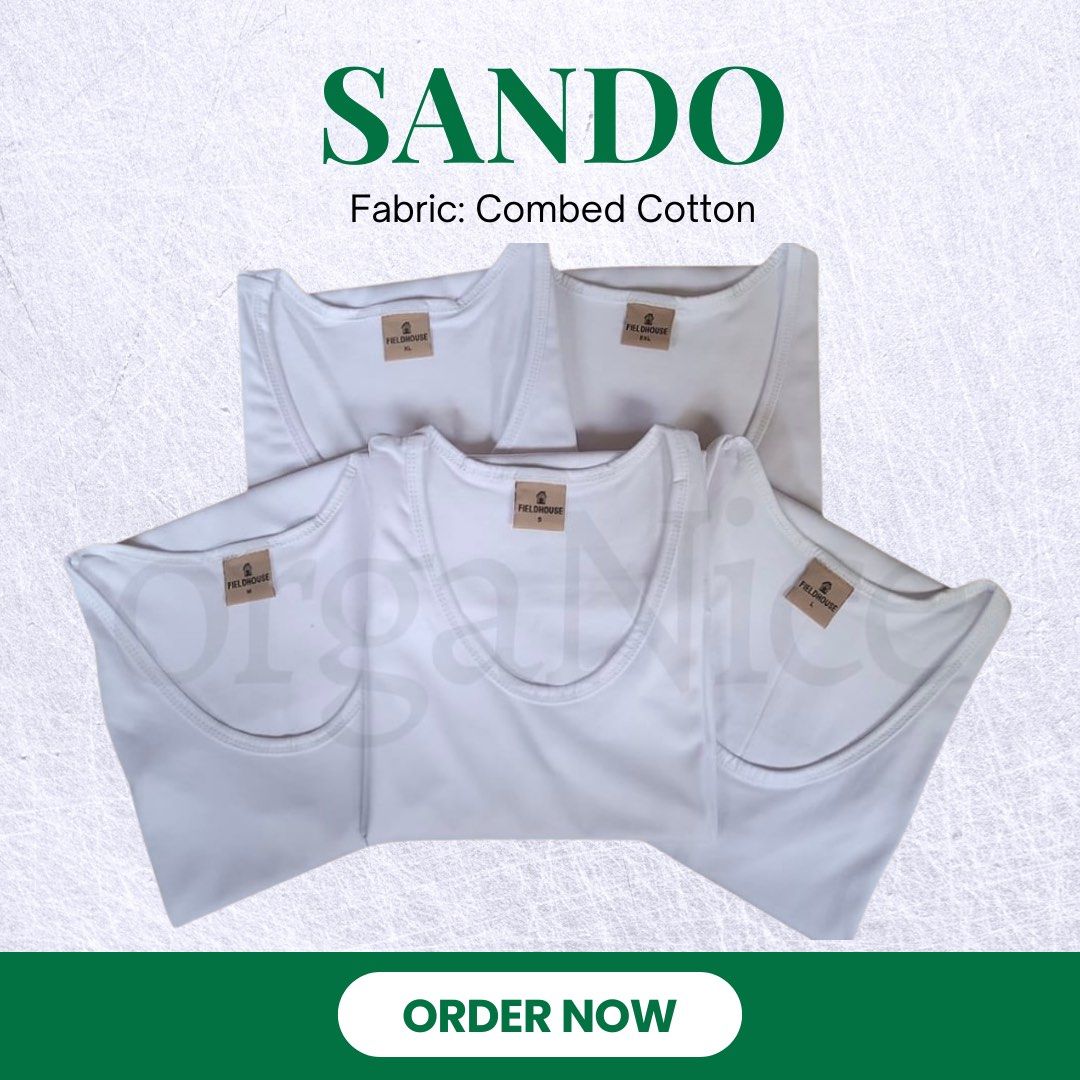 SANDO | PLAIN SANDO | WHITE SANDO | TANK TOP (Category: Tshirts & Polo Shirts ) located in Manila. Submitted by abigailyao21949 (Listing ID 1463418344, Image 2). Description: *SANDO FOR SALE * Product Details: 🔸️Fabric: Combed Cotton 🔸️Color: Classic White 🔸️ Excellent Quality – Soft and Breathable 🔸️ Super Comfortable – Perfect for Daily Wear ✅️ Available for both Wholesale & Retail ✅️ Direct from the Factory – Best Price Guaranteed! ✅️ Read