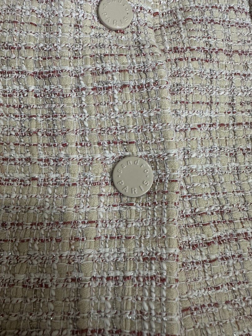 Sandro Paris Tweed Button Front Mini Skirt (Category: Skirts) located in Las Pinas. Submitted by city_threads (Listing ID 1463327865, Image 3). Description: Sandro Paris tweed mini skirt Php 799 Size: Medium (M) Excellent condition Color rate: 10/10 📌Please manage your expectations as items are preloved 📌Color may vary due to lighting 📌Can send additional photos upon request. #citythreadsavail Helping tags: #prelovedph #forsaleph #luzonbased #