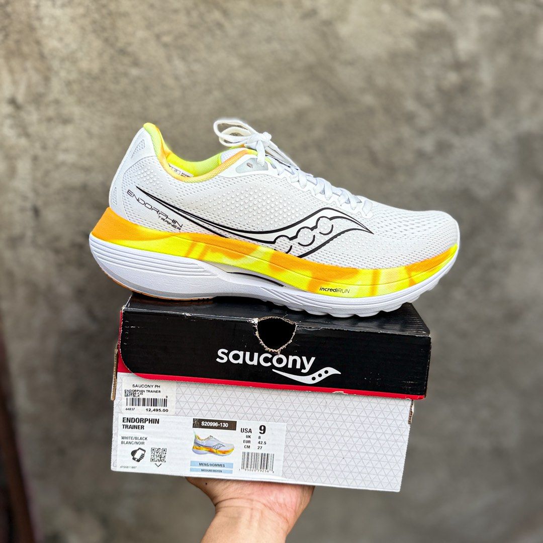 Saucony Endorphin Trainer (Category: Sneakers) located in Liloan. Submitted by ajsneaks (Listing ID 1463505492, Image 1). Description: Saucony Endorphin Trainer Available size: 9 MENS (27CM) Price: ₱4,990 + SHIPPING FEE! ✅ (WAY BELOW MALL PRICE) ❌ 100% Original | Brand new with box! 💯 (10X MONEY BACK IF PROVEN FAKE) MOP: GCASH | BDO | BPI ✅ Vouches? Reference? Check us all you want Only here at AJSneaks!.