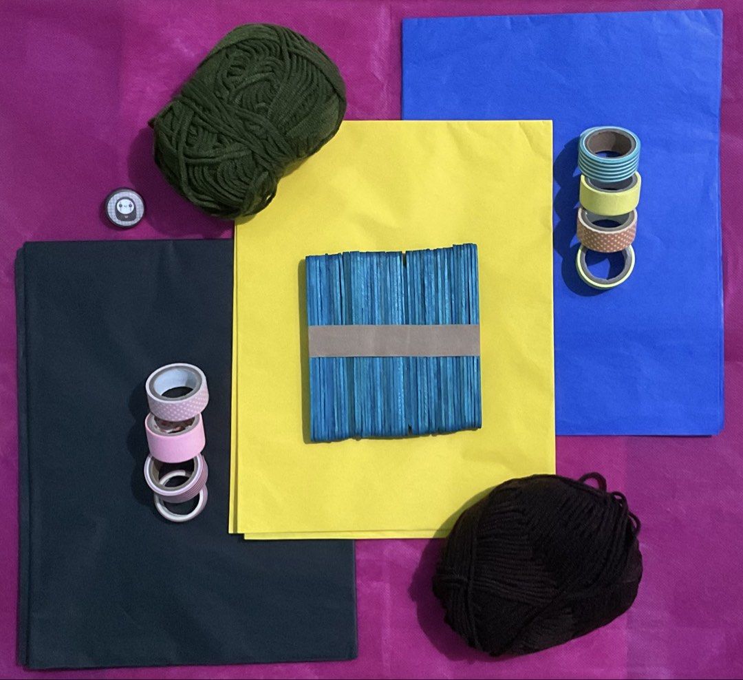 Supplies for Sale | Craft Tool Set (Category: Craft Supplies & Tools) located in San Jose del Monte. Submitted by preloved.to.newlove (Listing ID 1463364924, Image 2). Description: ☑️ Little to no signs of use, ready to pack ☑️ Set Code: PTNLW503 🛍️ INCLUSIONS 🛍️ - Assorted Colored Japanese Paper - Mono-Colored Popsicle Sticks - Green and Dark Brown Balls of Yarn - Assorted Colored Washi Tapes 📍 SHOP NOTES 📍 - Strictly comes in SET, not sold 