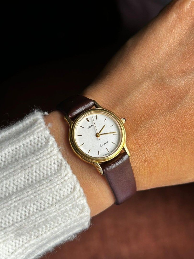 Seiko- Exceline 30microns Gold Plated (Category: Women's Watches) located in Daet. Submitted by solsticecaliber (Listing ID 1463512824, Image 1). Description: •EXCELINE Line - Seiko's premium dress line for ladies, higher tier than standard Seiko • SGP30 -30 MICRONS GOLD PLATED- thick gold plating, 30 microns, long lasting luster • SAPPHIRE CRYSTAL - original Seiko Sapphire - scratch resistant - standard for Exceline series •Stardust / Glitter Di