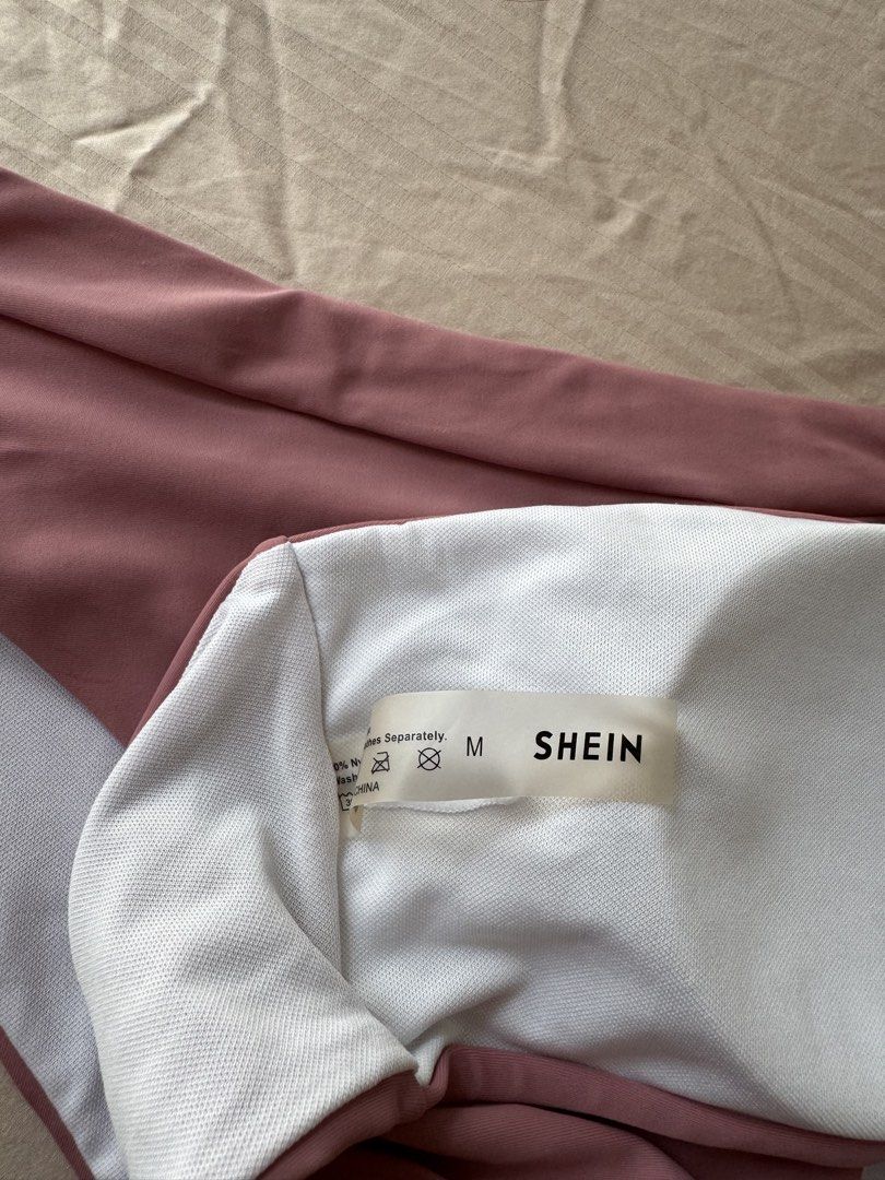 SHEIN Strapless High Waist Bikini Set Size M (Category: Bikinis & Swimsuits) located in Rizal. Submitted by christellebasilio (Listing ID 1463339887, Image 3). Description: - SHEIN Bikini Set - Color: Dusty Rose - Size: Medium (M) - Style: Strapless top with high-waisted bottoms - Perfect for beach days and pool parties - Comfortable and stylish.