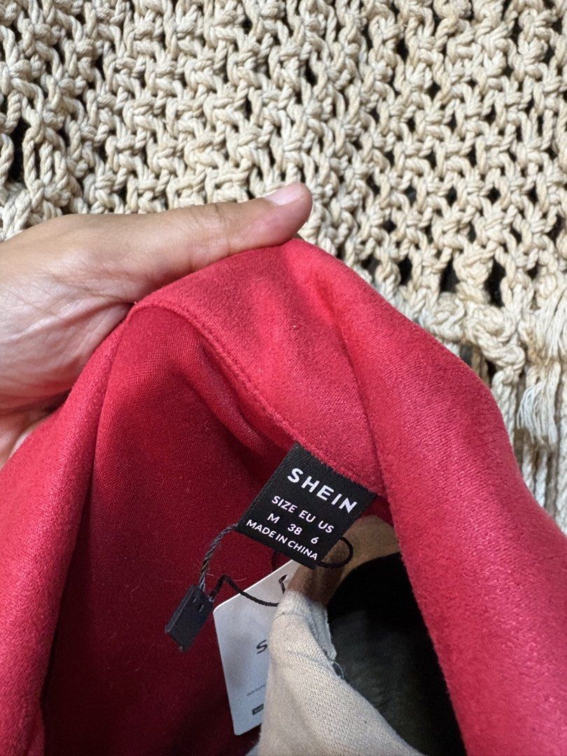 shein suede long vest with belt (Category: Coats, Jackets and Outerwear) located in Cavite. Submitted by bambimay30 (Listing ID 1463330559, Image 3). Description: fit up to large suede dabric.