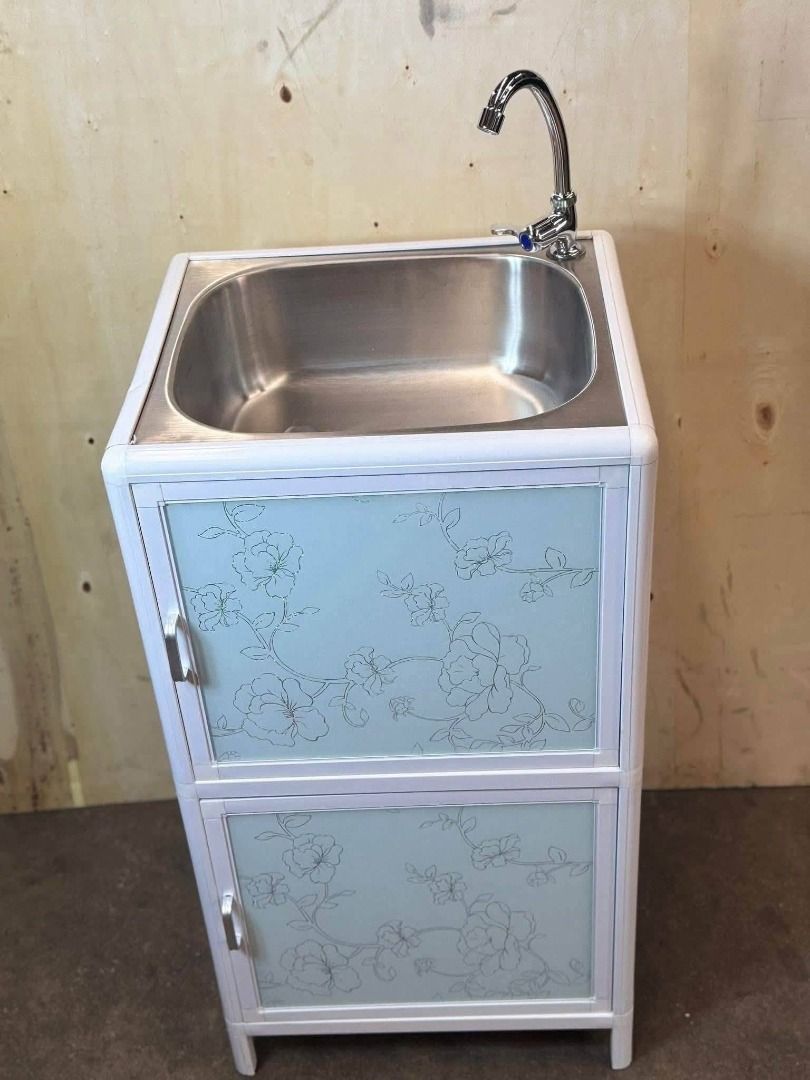 Single Sink Cabinet with Complete Accessories (Category: Bathroom & Kitchen Fixtures) located in Pasay City. Submitted by bravefalcon.8b60e2 (Listing ID 1463389052, Image 3). Description: Single Sink Cabinet with Complete Accessories Price: 3,000 PHP Product size: 46 x 40 x 83 cm Materials: Stainless sink/tempered glass door/Alloy legs Accessories included: a drain hose and faucet 100% Brand new with box We do shipping nationwide 💯 LEGIT. We can