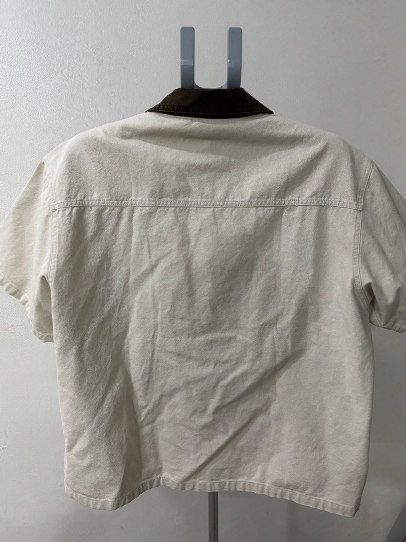SKCSSTUDIO Work Polo, CREAM (Category: Coats, Jackets and Outerwear) located in Quezon City. Submitted by clutter_busters (Listing ID 1463452630, Image 2). Description: SKCSSTUDIO Work Polo, CREAM - Pit to pit: 23 inches - Length: 25.5 inches - RFS, Decluttering - shipping Lalamove/J&T.