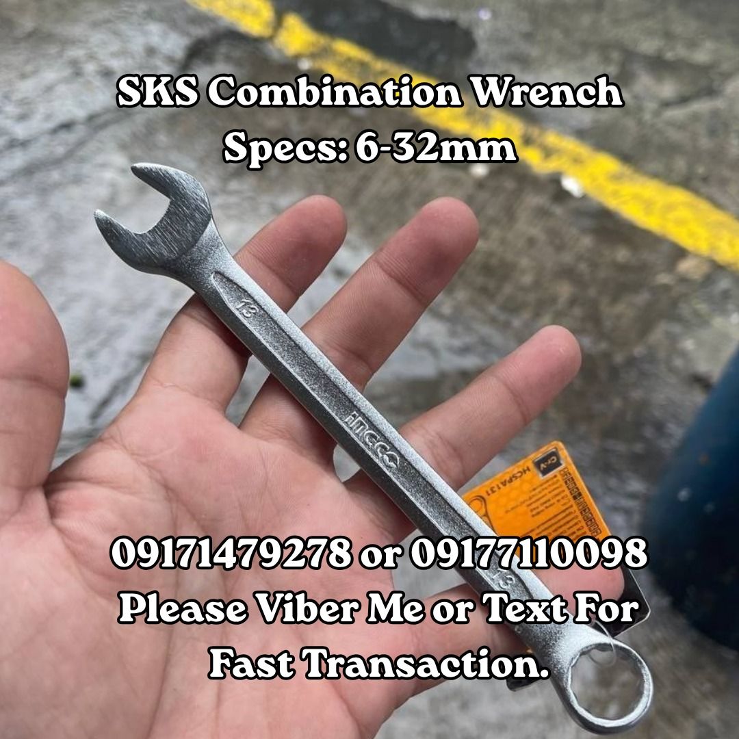 SKS Combination Wrench Specs: 6-32mm (Category: Construction Tools & Equipment) located in Manila. Submitted by 09171479278_elsie. (Listing ID 1463394585, Image 1). Description: SKS Combination Wrench Specs: 6-32mm .