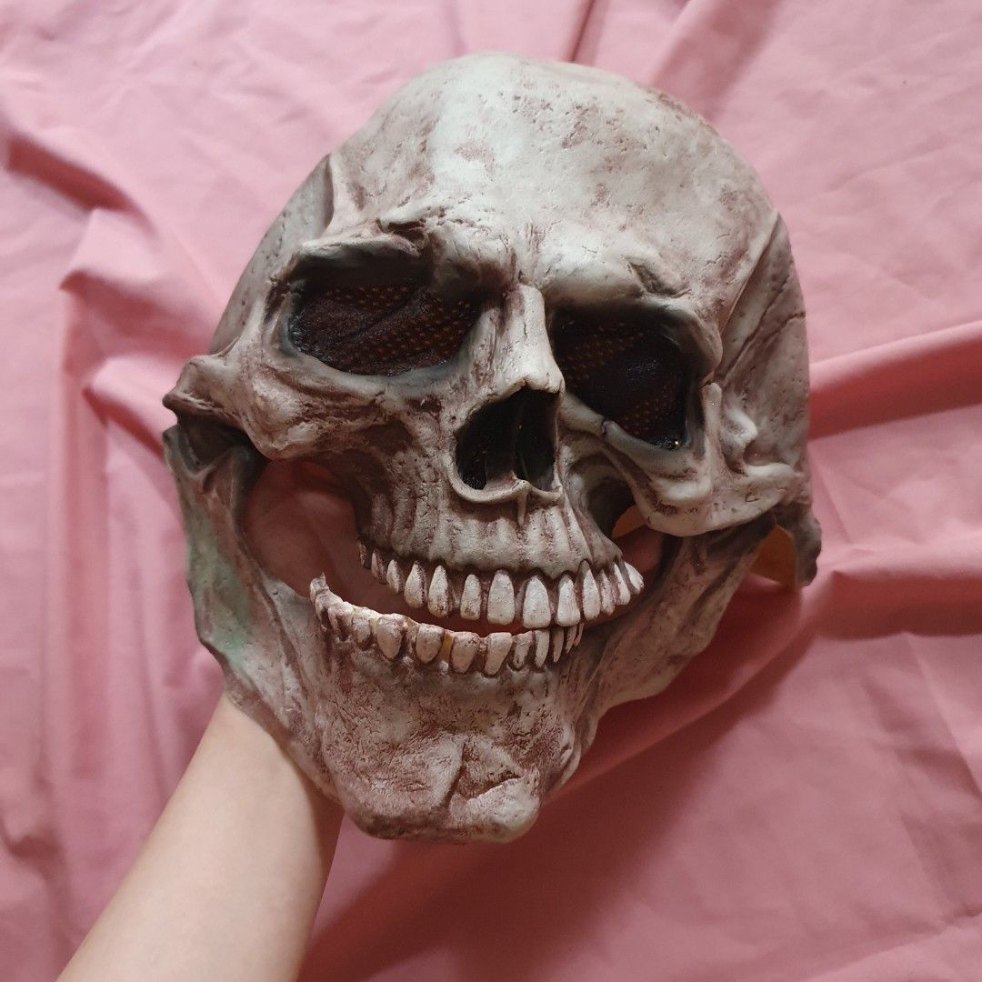 Skull Mask for Halloween or Parties (Category: Occasions & Party Supplies) located in Paranaque City. Submitted by cobien (Listing ID 1463464151, Image 2). Description: - Realistic, weathered skull mask - Perfect for Halloween or costume parties - Articulated jaw for a creepy effect - Mesh eye sockets for visibility - Make a statement and scare your friends!.