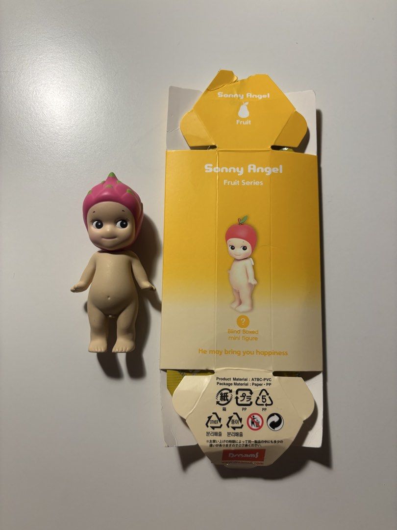 Sonny Angel Fruit Series Blind Box Mini Figure (Category: Designer & Blind Box Toys) located in Villasis. Submitted by smnthg12 (Listing ID 1463496882, Image 1). Description: Dragon Fruit- Fruit Series -Comes with box and foil -Discounted for 2 or more items -Bought from Fully Booked.