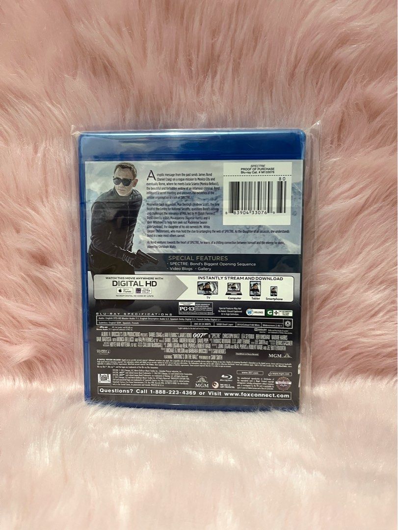 Spectre 007 Blu-Ray (Category: CDs & DVDs) located in Mandaluyong City. Submitted by cddumpster (Listing ID 1463482825, Image 2). Description: Price negotiable Carefully stored with love and care, silica gel and protective plastic cover for added protection. 💗.