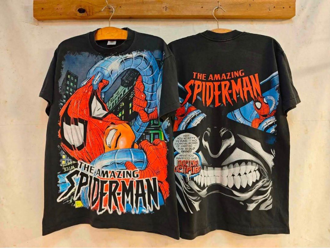 Spiderman Marvel Tee (Category: Tshirts & Polo Shirts ) located in Manila. Submitted by trademarksallstyleshoppe (Listing ID 1463385218, Image 1). Description: Thailand Bootleg L / XL No side seam Single stitch.