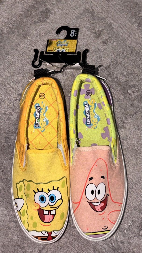 Spongebob Squarepants & Patrick Slip on Shoes (Ground up) (Category: Slippers and slides) located in Manila. Submitted by keenfox-84bb (Listing ID 1463374895, Image 1). Description: Never been used na stock lang size : 8 1/2.