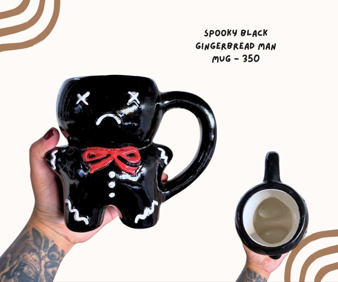 Spooky Black Gingerbread Man mug (Category: Coffee & Tea Tableware) located in Pasig City. Submitted by homeyvibesph (Listing ID 1463415589, Image 1). Description: .