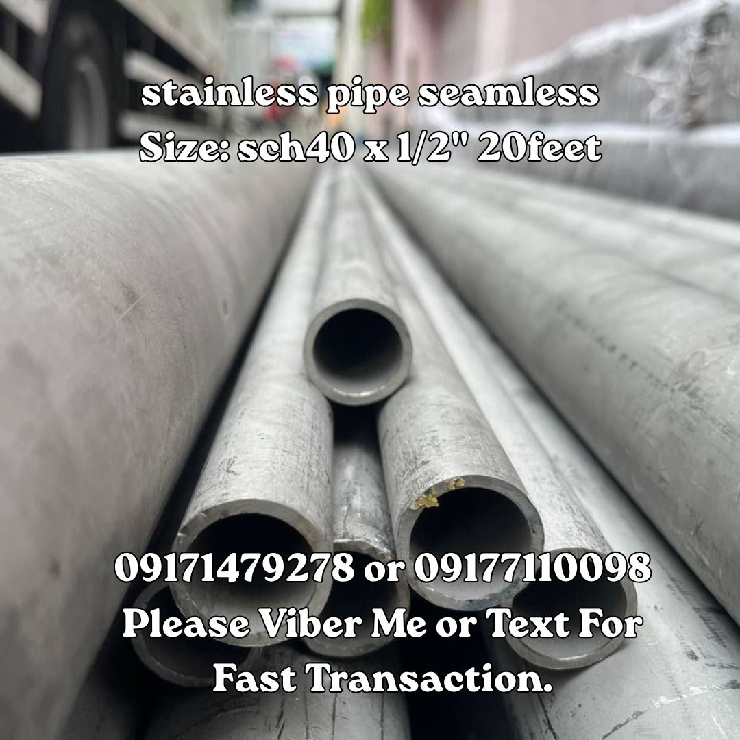 stainless pipe seamless Size: sch40 x 1/2" 20feet (Category: Everything Else Others) located in Manila. Submitted by 09171479278_elsie. (Listing ID 1463373909, Image 1). Description: stainless pipe seamless Size: sch40 x 1/2" 20feet.