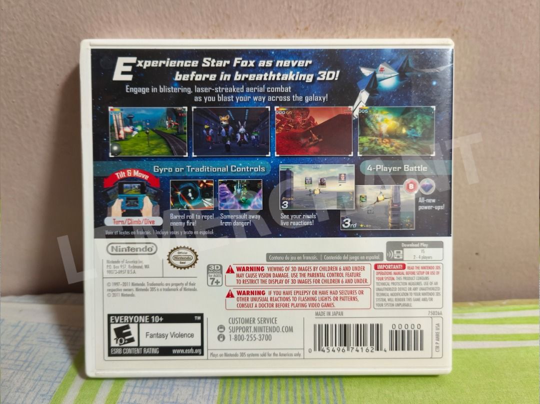 Star Fox 64 3D Nintendo 3DS Game (Category: Nintendo) located in Quezon City. Submitted by lemerchant (Listing ID 1463346654, Image 2). Description: For Sale: Star Fox 64 3D The game is in US version and in excellent working condition. Looking for another game? Visit our shop and we may have what you're looking for..