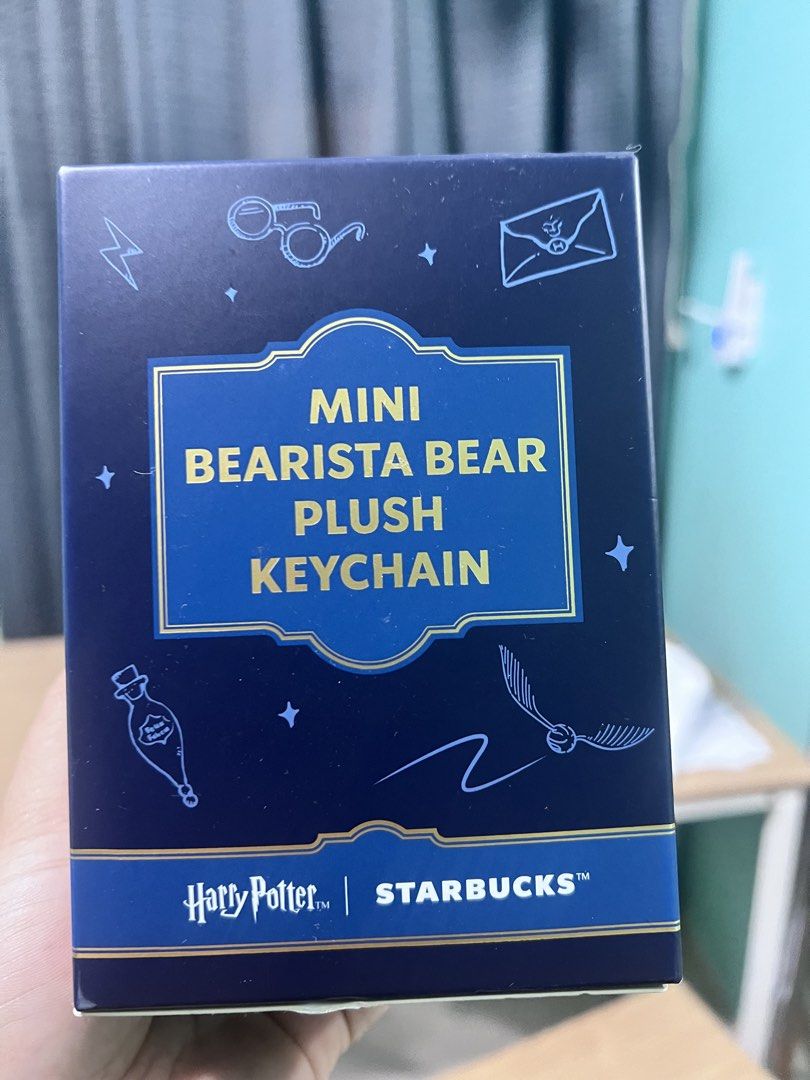 Starbucks Harry Potter Mini Bearista Bear Plush Keychain (Category: Plushies & Soft Toys) located in Manila. Submitted by cleverstone_21f597 (Listing ID 1463328049, Image 1). Description: - Starbucks x Harry Potter Mini Bearista Bear Plush Keychain - Blind box item - surprise character! - Collect all four Hogwarts houses - Ideal for Harry Potter fans and Starbucks collectors - Great accessory for bags or keys.