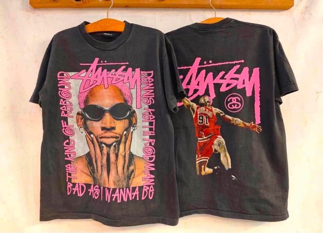 Stussy x Rodman Tee (Category: Tshirts & Polo Shirts ) located in Manila. Submitted by trademarksallstyleshoppe (Listing ID 1463377153, Image 1). Description: Thailand Bootleg Single Stitch No Side Seam L / XL.
