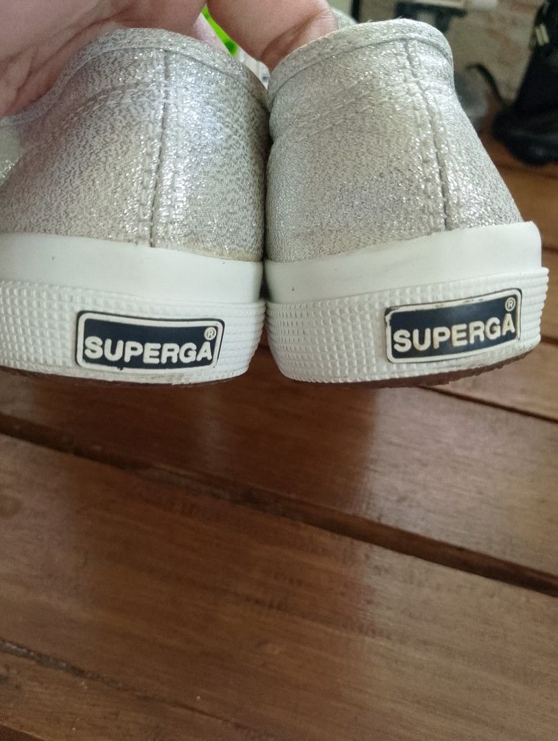 SUPERGA 2750 LAMEW SILVER METALLIC Sneakers (Category: Sneakers) located in Cabadbaran. Submitted by ztsfinds (Listing ID 1463403330, Image 3). Description: Add a touch of effortless Italian glamour to your everyday style with these pre-loved Superga 2750 Lamew sneakers. This pair features a stunning silver canvas upper woven with metallic lamé threads that offer a gorgeous, eye-catching shimmer. Built with Superga's signature timeless low-top si