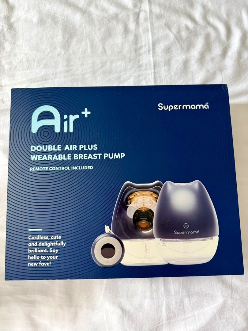 Supermama Air+ Double Wearable Breast Pump with Remote (Category: Breastfeeding & Bottle Feeding) located in Manila. Submitted by sbloved (Listing ID 1463353562, Image 1). Description: Supermama Lab Air Plus Handsfree Electric Breast Pump w/ Remote Control (Double) Selling for 5k (Retails for 12k) Like NEW.