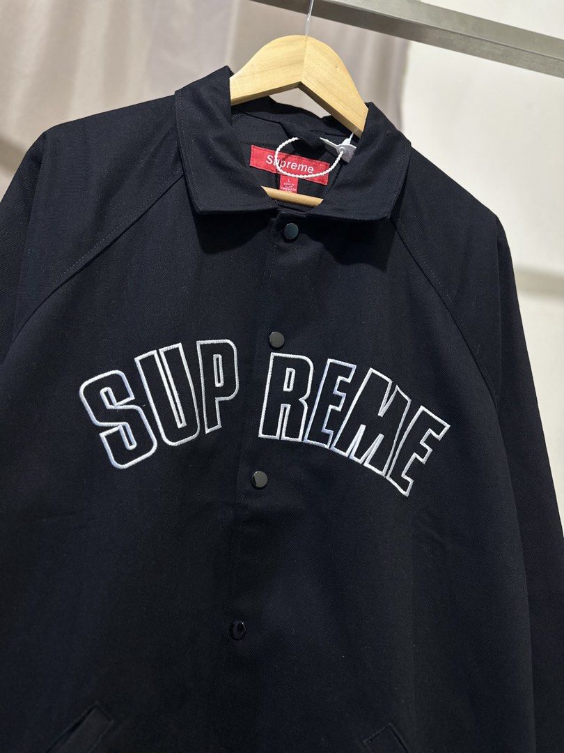 Supreme Arc Denim Coach (Category: Coats, Jackets and Outerwear) located in Manila. Submitted by jasonaldave98 (Listing ID 1463444537, Image 3). Description: Supreme Arc Denim Coach Php 2950.00 Size: Large - 26x28 - Brand New - Complete Tags - Ziplock Location: South Cembo Taguig City.