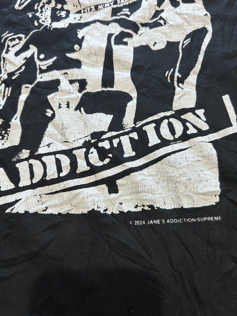 Supreme Jane's Addiction Ringer Tee XL Black (Category: Tshirts & Polo Shirts ) located in Dipolog. Submitted by adrian281994 (Listing ID 1463493124, Image 3). Description: - Supreme Ringer Tee - Color: Black - Graphic: Jane's Addiction - Size: XL - Made in Portugal - Perfect for Jane's Addiction and Supreme fans.