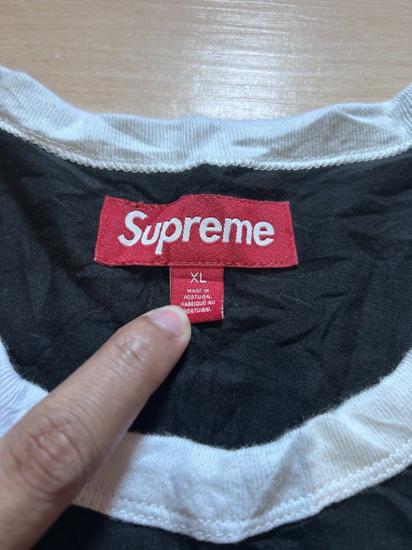 Supreme Jane's Addiction Ringer Tee XL Black (Category: Tshirts & Polo Shirts ) located in Dipolog. Submitted by adrian281994 (Listing ID 1463493124, Image 2). Description: - Supreme Ringer Tee - Color: Black - Graphic: Jane's Addiction - Size: XL - Made in Portugal - Perfect for Jane's Addiction and Supreme fans.