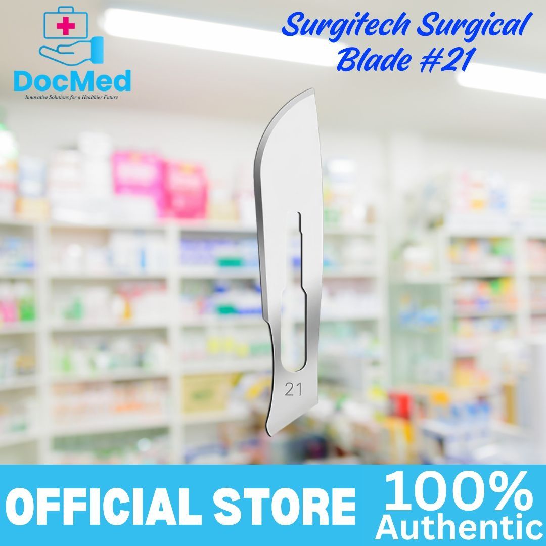 SURGITECH SURGICAL BLADE #21 (Category: Medical Supplies & Tools) located in Quezon City. Submitted by zee_010200 (Listing ID 1463403789, Image 3). Description: - Brand: Surgitech - Model: Surgical Blade #21 - Quantity: 100 pieces per box - Condition: Sterile and brand new - Ideal for various surgical procedures.