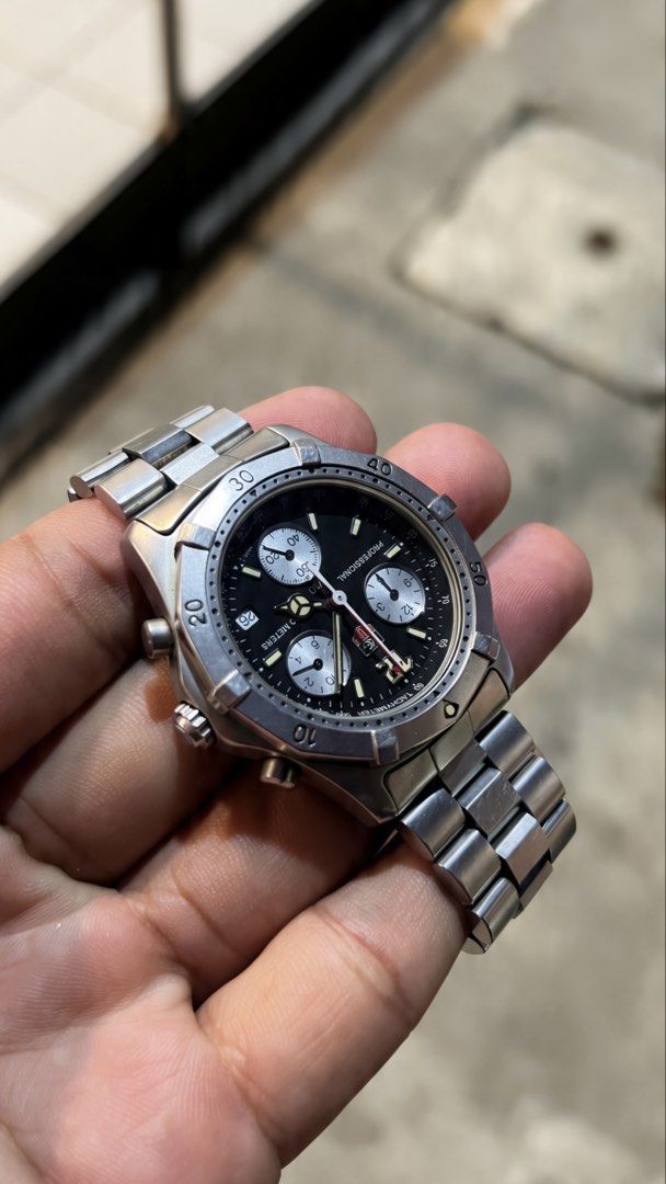TAG Heuer Professional 2000 Chronograph “Reverse Panda” Mens (Category: Men's Watches) located in Caloocan City. Submitted by _alennchan (Listing ID 1463514085, Image 2). Description: TAG Heuer Professional 2000 Chronograph “Reverse Panda” Mens - CK1110 - Condition: 9.8/10 - No issue/ Mint condition - Up to 8.5 inches Wrist size - Case size approx 39mm - Quartz Movement - Rotating Bezel - Comes with replacement box - Money back if provenfake x10 