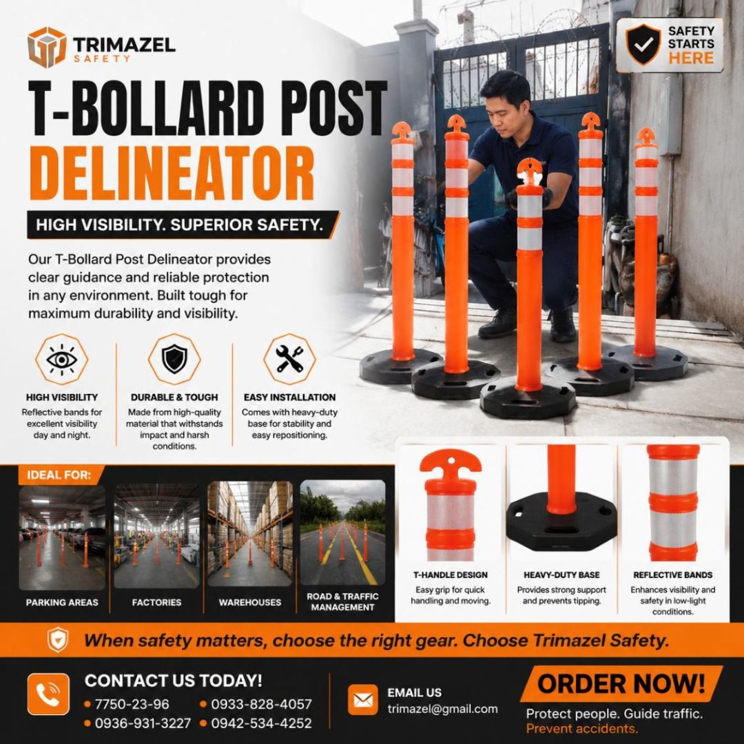 T-BOLLARD POST DELINEATOR (Category: Looking For) located in Caloocan City. Submitted by trzl_liza14 (Listing ID 1463343194, Image 1). Description: ✅ Guaranteed lowest price ✅ Quality products ✅ Big discount for bulk orders ✅ 100% LEGIT TRUSTED SUPPLIER! ✅ With Complete Legal Documents ✅ BIR Registered We Supply All Kinds Of PPE Supplies, Raincoat, Hard Hat, Cooler Box, Plastic Trash Bin, Road Barriers, Kayak Boats, Crystal Kayak, Traffic Cone, T