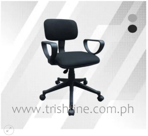 TCL-011 | Computer Chair w/ or w/o Armrest (Category: Office Furniture & Fixtures) located in Caloocan City. Submitted by jimtapitan_trishtinecorp. (Listing ID 1463375870, Image 1). Description: Materials: Fabric back and seat rest Nylon armrest Nylon star base Dimension: 41w x 40d x 78.8-91.2h cm Accessories: Gas lift for height adjustment Caster wheels Colors: Black, Gray DISCLAIMER: PRICE IS FOR POSTING PURPOSES ONLY .