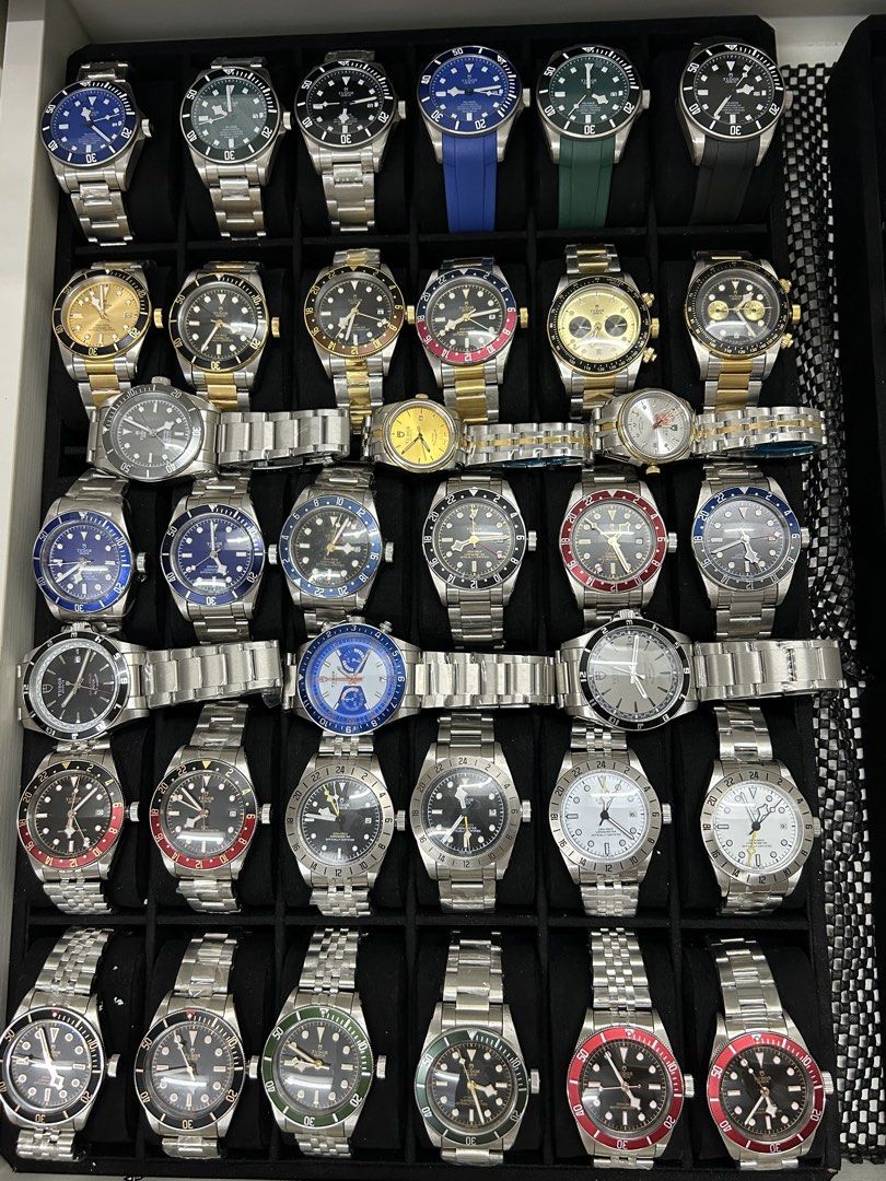 TDR watches japan (Category: Men's Watches) located in San Juan City. Submitted by wristcheckdiaries (Listing ID 1463370921, Image 1). Description: - Collection of watches including Black Bay GMT and various Rolex models. - watches come with boxes and papers. - Message for specific model details and pricing. - Open to reasonable offers..