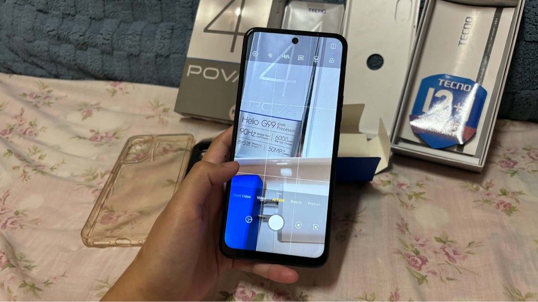TECNO POVA 4 (8/128GB) RUSH (Category: Android Others) located in Manila. Submitted by deeannha (Listing ID 1463341736, Image 3). Description: RUSH SALE!!!!! Tecno Pova 4 8/128GB No issues No history of repair Napakakunat pa ng batt Lady owned Unit With Box Charger Sim Ejector Manual 2 free cases.