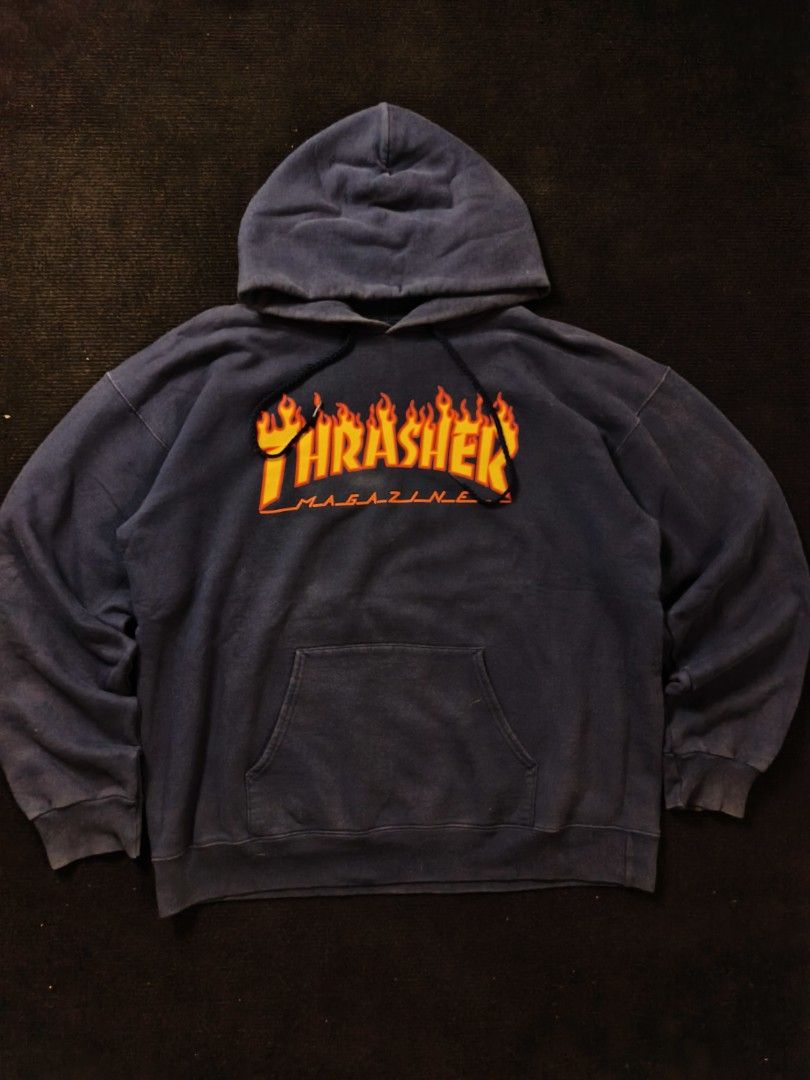 Thrasher Big Logo (Category: Coats, Jackets and Outerwear) located in San Fernando. Submitted by gaboo_asncn (Listing ID 1463534562, Image 2). Description: - Thrasher Big Logo - Size: Medium on tag (W24/L27) - Condition: Good - Color Rate: 8.5/10 - No issue.