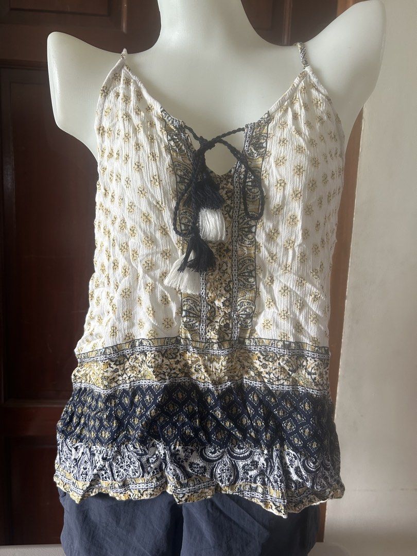 Thrifted Boho style halter top (M) (Category: Sleeveless) located in Imus. Submitted by ms_hoarder (Listing ID 1463393869, Image 1). Description: 38 inches bust 22 inches long.