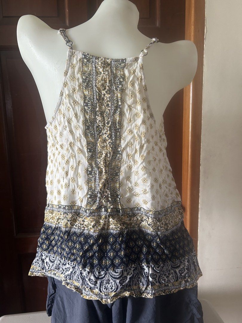 Thrifted Boho style halter top (M) (Category: Sleeveless) located in Imus. Submitted by ms_hoarder (Listing ID 1463393869, Image 2). Description: 38 inches bust 22 inches long.