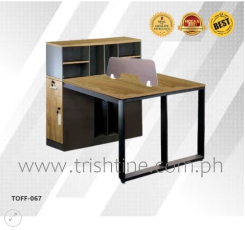 TOFF-067 | 2 seater Office Table with Side Drawer and Shelf (Category: Office Furniture & Fixtures) located in Caloocan City. Submitted by jimkirt.tristine.ph (Listing ID 1463397678, Image 1). Description: MDF board, laminated finish -Side drawer with safety lock -Metal legs -with heat ventilation for CPU Dimension: tabletop: L120 x W60 cm drawer: W40 cm Finish: as in picture DISCLAIMER: PRICE IS FOR POSTING PURPOSES ONLY.