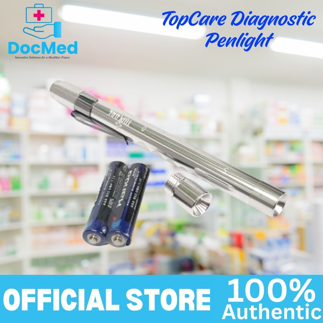 TOPCARE DIAGNOSTIC PENLIGHT (Category: Medical Supplies & Tools) located in Quezon City. Submitted by zee_010200 (Listing ID 1463378371, Image 2). Description: - Brand: TopCare - Type: Diagnostic Penlight - Material: Durable metal construction - Features: Bright light, portable design, pocket clip - Includes: Batteries.