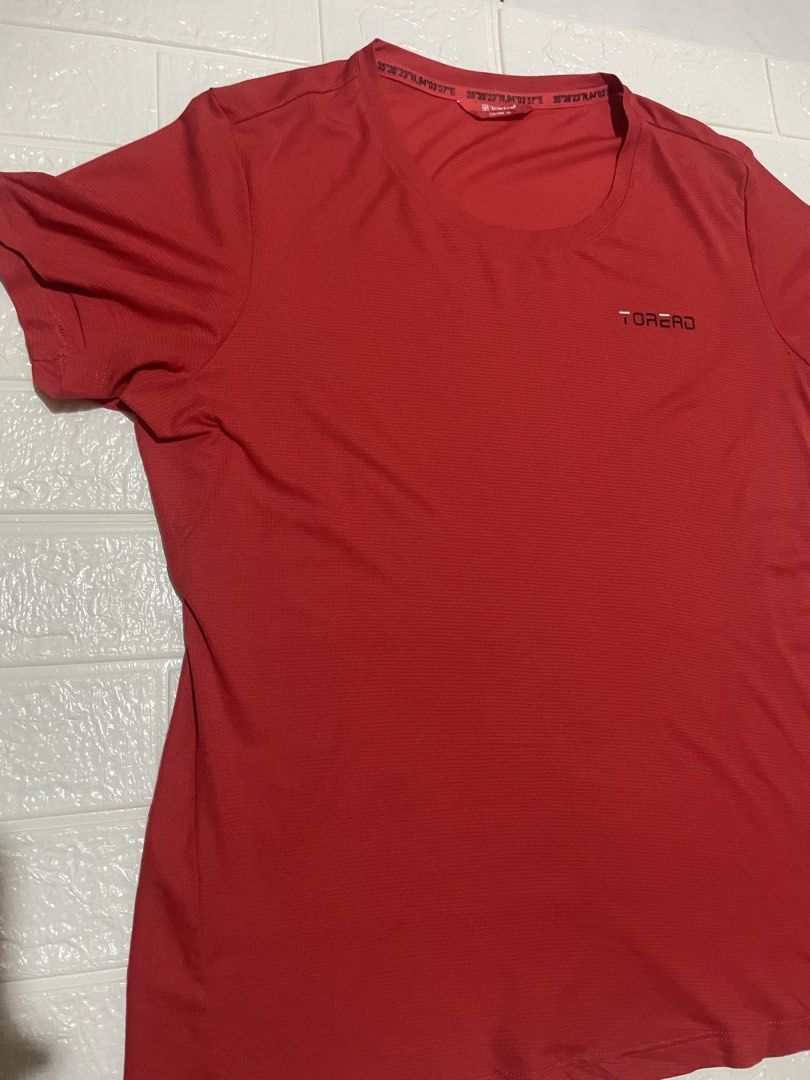 TOREAD Outdoor Hiking TShirt Expedition Micro Grid Quick Dry- Red (Category: Activewear) located in Marilao. Submitted by clear_out_closet (Listing ID 1463389558, Image 2). Description: Item Details: 👇 • Brand: TOREAD • Color: Red • Material: 100% Polyester (100% Technical Grid Mesh) • Sizing: Tagged 170/96B XL (Women’s Line) • Additional Label Details: Features Kunlun Mountain Expedition coordinates printed along the inner neck tape (⁠35°38’23”
