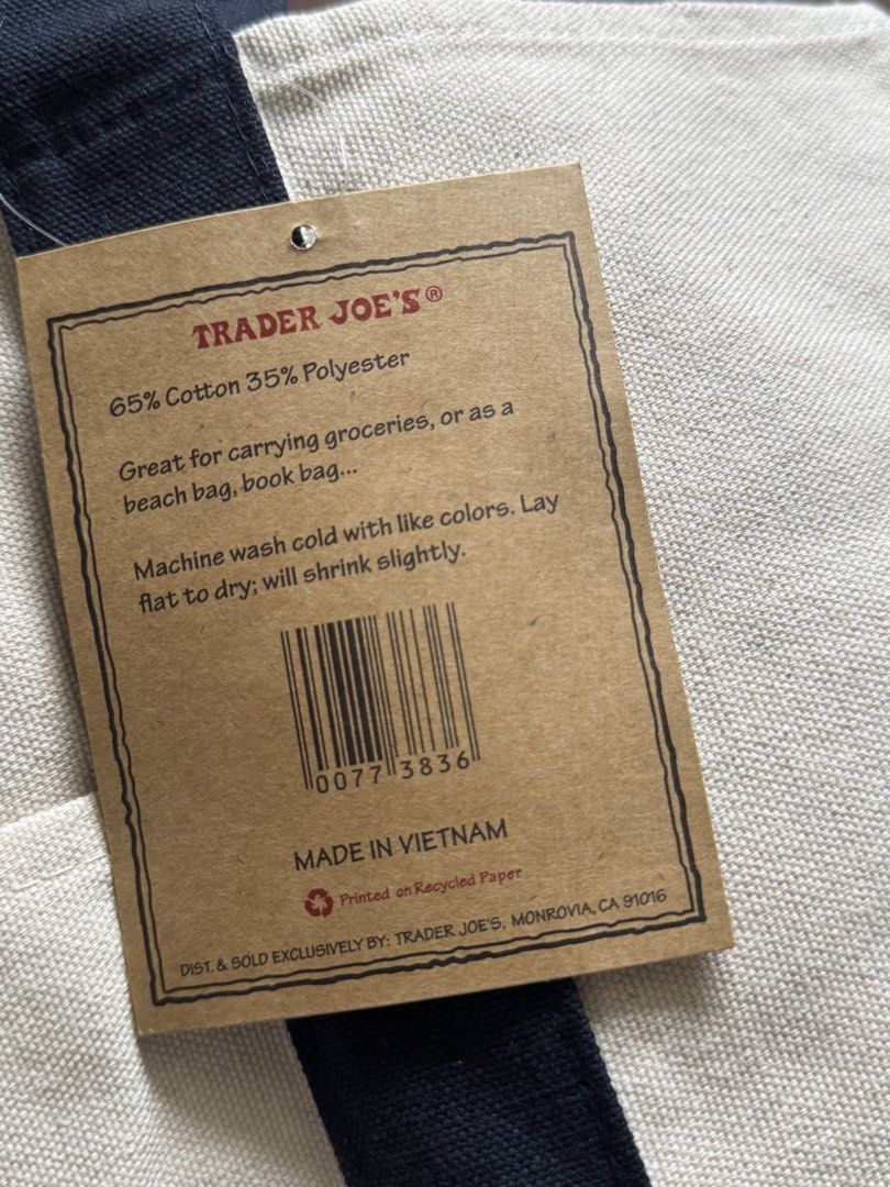 Trader Joe's Tote Bag (Large- Navy Blue) (Category: Tote Bags) located in Manila. Submitted by ssjg_14 (Listing ID 1463328019, Image 3). Description: Trader Joe's Tote Bag Large BACK IN STOCK Authentic Shipped from 🇺🇸 MOP: GCASH or Bank Transfer On hand and Ready to ship 📍Taguig.