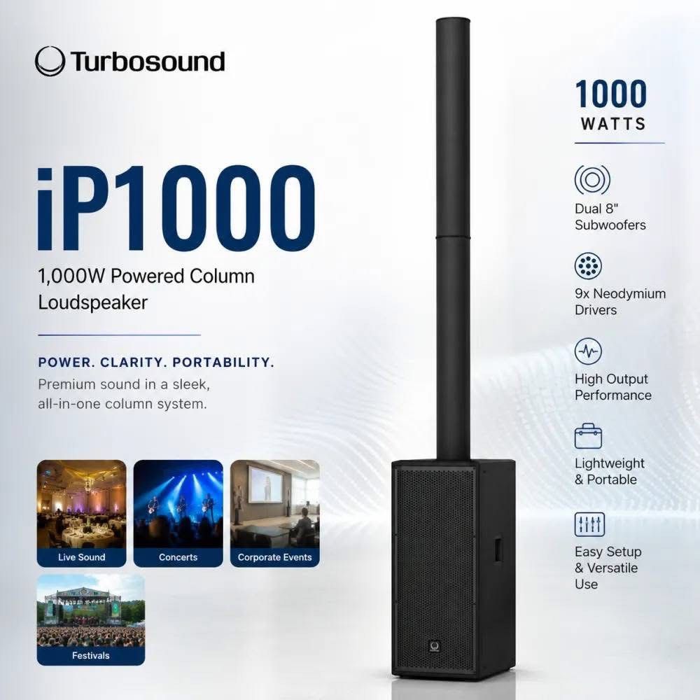 Turbosound with Bluetooth 1000 Watts Powered Column Loudspeaker (Category: Soundbars, Speakers & Amplifiers) located in Taguig. Submitted by mixxstuffsshop (Listing ID 1463448284, Image 2). Description: ‼️‼️FOR SALE‼️‼️TURBOSOUND iNSPIRE iP1000 Professional with BLUETOOTH 1000 WATT POWERED COLUMN LOUDSPEAKERS ✅️PHP 42,000 LOCATION: CENTRAL SIGNAL TAGUIG - Turbosound iP1000 Powered Column Loudspeaker - 1000 Watts of powerful audio output - Feature