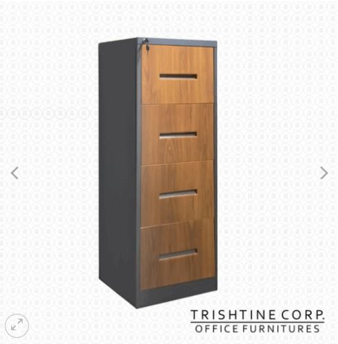 TVC-028 | Two-toned Vertical Filing Cabinet (Category: Office Furniture & Fixtures) located in Caloocan City. Submitted by jimkirt.tristine.ph (Listing ID 1463404798, Image 1). Description: 4 drawers steel flush handle centralized locking system Color: Brown / Dark Grey Dimension: W45 x D62 x H132 cm DISCLAIMER: PRICE IS FOR POSTING PURPOSES ONLY.