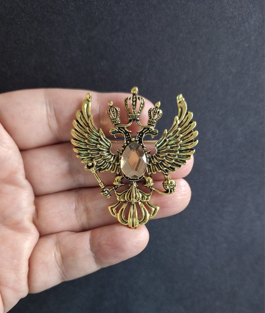 Twin Eagle Crest Brooch (Category: Brooches) located in Taguig. Submitted by mommaschoice (Listing ID 1463337559, Image 2). Description: Brand new Unisex use Adorned w/rhinestone Beautifully crafted design Lightweight won't damage the fabric Ships nationwide.