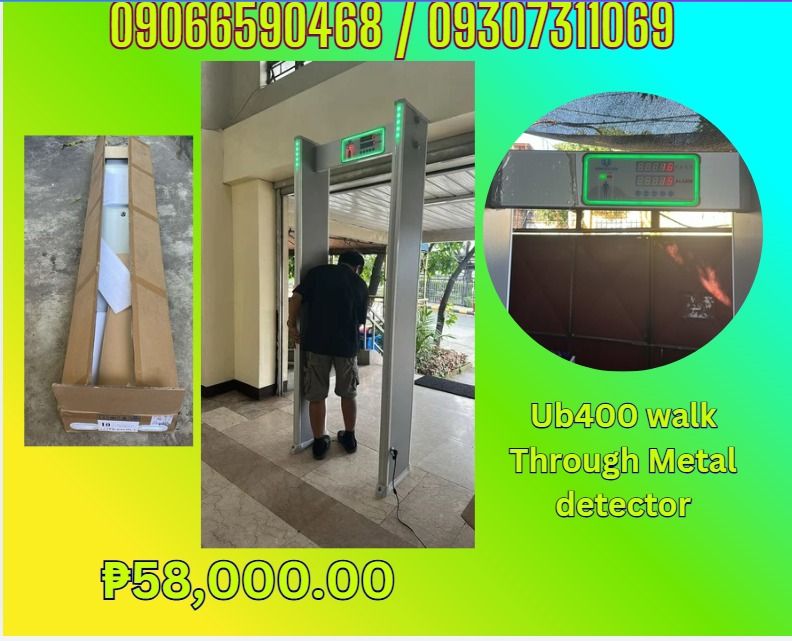ub400 walk through metal detector for establishments (Category: Looking For) located in Caloocan City. Submitted by rochelleflores356-82603 (Listing ID 1463337458, Image 1). Description: 1. 6 detecting zones 2. Sensitivity :2000 levels 3.calibration : Automatic when power on 4. Control Panel: Digital LED Display 5. Access Control : Button Panel 3. Alarm Indicator: LED lamp light and sound 4. People and alarm count display on LED screen 5. Traffic