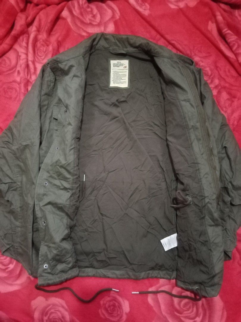 Uncle Fu Heritage M-65 Jacket (Category: Coats, Jackets and Outerwear) located in Danao, Cebu. Submitted by althethrifter (Listing ID 1463419298, Image 3). Description: Uncle Fu Maden M-65 Heritage Jacket - Developed 2020-7-29 - Quality vintage style - Button-up front with zip closure underneath - Two chest pockets and two lower pockets - Drawstring waist for adjustable fit - Dimension 22x30 - Color: Dark Green.