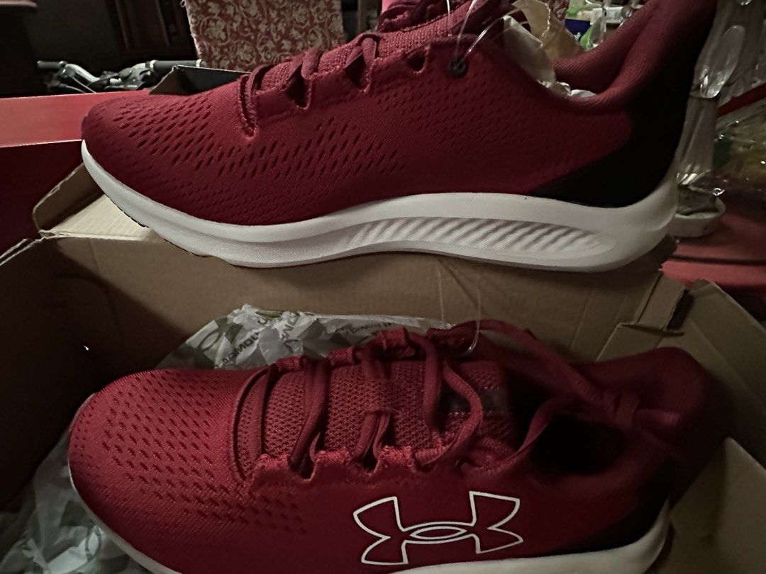 Under Armour Red Running Shoes Size 8 (Category: Sneakers) located in Manila. Submitted by majav (Listing ID 1463328293, Image 2). Description: - Red Under Armour Charged Assert 9 running shoes - Made in Indonesia - Size: 8 US / 7 UK / 41 EUR / 26 CM / 260(2.5) JPN - Ideal for running and training.