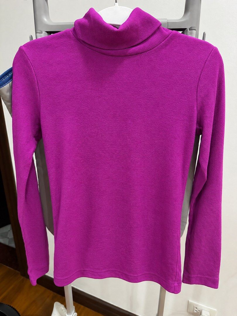 Uniqlo HEATTECH Turtleneck Long Sleeve- S (Category: Longsleeves) located in Manila. Submitted by goodthingspreloved.92 (Listing ID 1463387964, Image 2). Description: - Super warm HEATTECH fleece turtleneck - Vibrant magenta color - Long sleeves, great for layering - Soft and cozy material - Perfect for colder days.