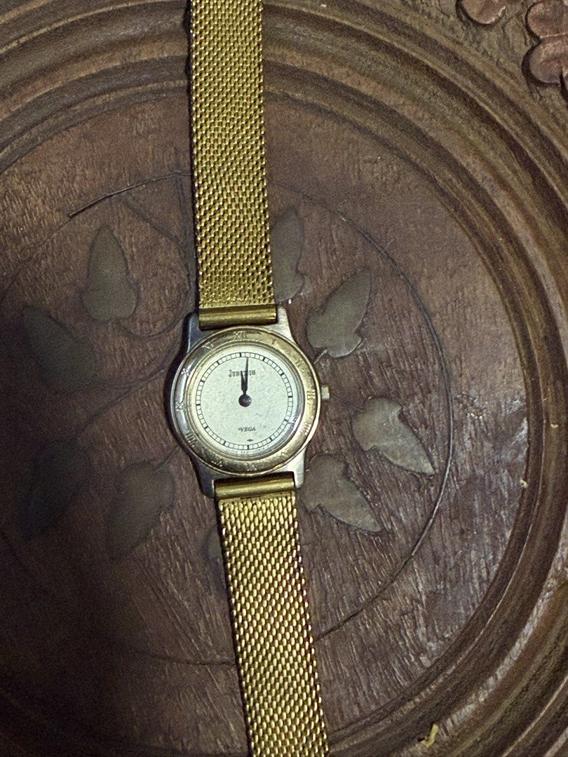 Vega Watch Mine Free- Minimum Purchase Required (Category: Women's Watches) located in Digos. Submitted by old_soul. (Listing ID 1463402366, Image 3). Description: Mine free for a Minimum Purchase of 2,500 Pesos - Required - Junghans Vega Watch - Elegant Gold Mesh Strap - Classic White Dial with Gold Hands & Markers - Durable Metal Case - Water Resistant - Made in Japan - Adjustable Band for a Perfect Fit - Ideal for Everyday Wear -As is.