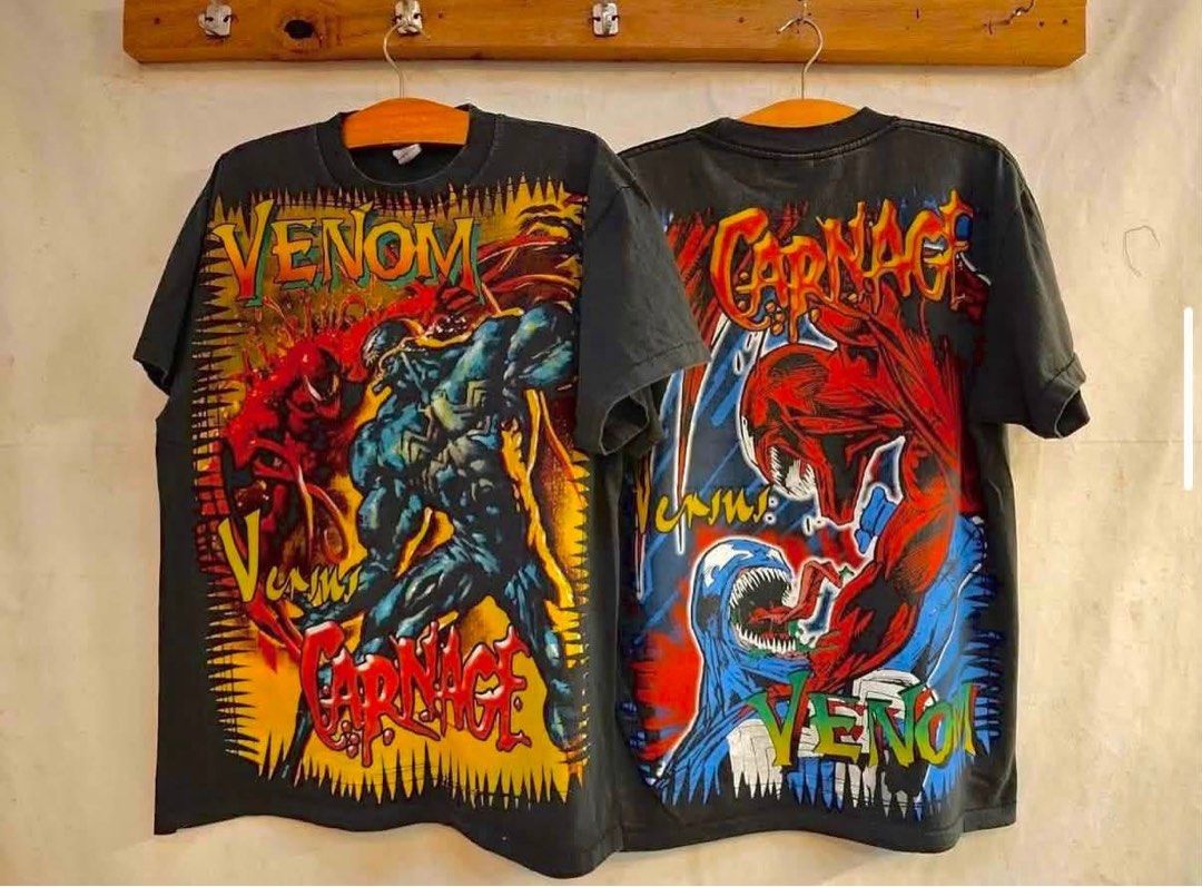 Venom vs Carnage Marvel Tee (Category: Tshirts & Polo Shirts ) located in Manila. Submitted by trademarksallstyleshoppe (Listing ID 1463383894, Image 1). Description: Thailand Bootleg L / XL No side seam Single stitch.