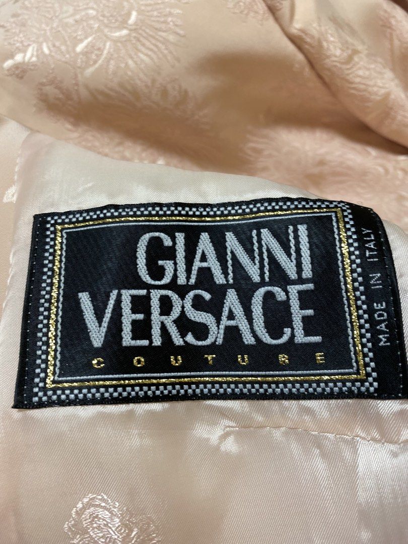 Versace Two-Piece Pant Suit Women (Category: Luxury Apparel) located in Mandaluyong City. Submitted by lilyroseandlauretta (Listing ID 1463392704, Image 2). Description: - preloved with signs of wear (some stains present, ballpen marks in the belt) - made in Italy - size 40 - fully lined in silk fabric - belted pants in silver logo hardware.