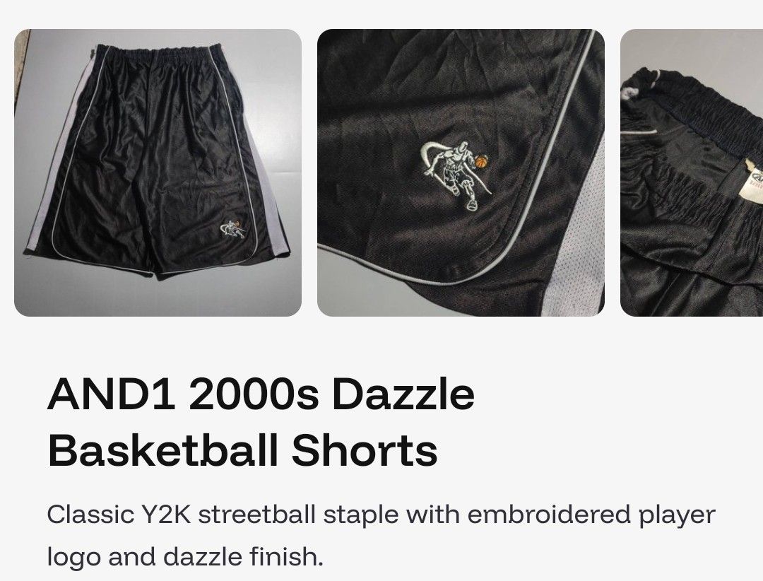 Vintage AND1 early 2000s (Category: Shorts) located in Angeles City. Submitted by ian.thrift_ph (Listing ID 1462806639, Image 2). Description: 28 up to 46 Length 24 Loose Stitch isuue.