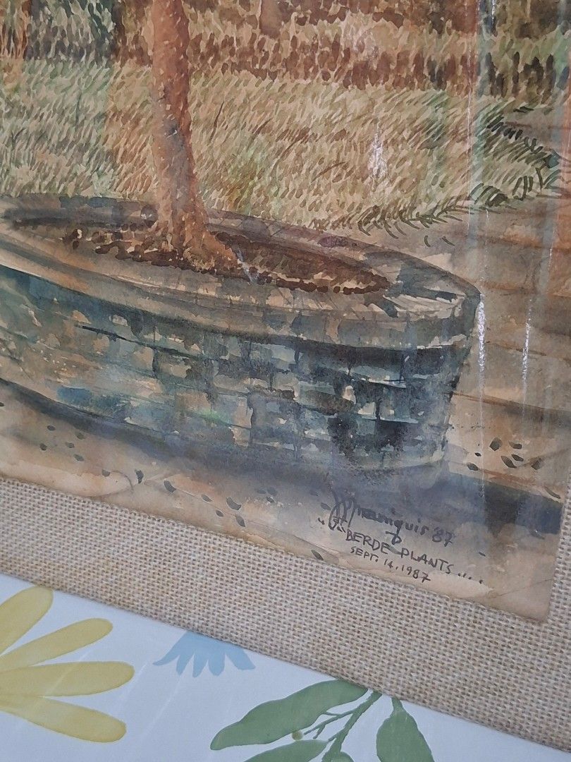 Vintage Berde Plants – 1987 🌿✨ (Category: Wall Decor) located in Taguig. Submitted by authprelovedonlineshop1 (Listing ID 1463335083, Image 3). Description: Vintage Berde Plants – 1987 🌿✨ **Vintage piece! Signed artwork.** - **Year: 1987** - Signed art - No frame — comes with plastic cover - Very good condition considering its age - **Size: 13" x 17.5"** - **Price: ₱1,788** Beautiful vintage piece with an aged character. Please see photos for t
